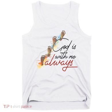 God Is With Me Always Footsteps Tank Top