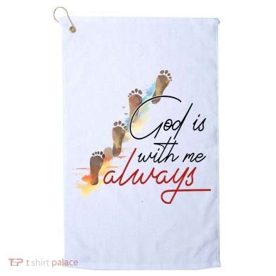 God Is With Me Always Footsteps Golf Towel