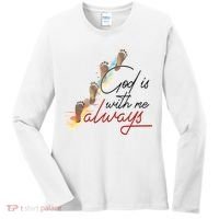 God Is With Me Always Footsteps Women's Long Sleeve Shirt thumb 0