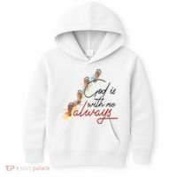 God Is With Me Always Footsteps Kids Hoodie thumb 0