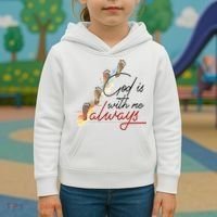 God Is With Me Always Footsteps Kids Hoodie thumb 3