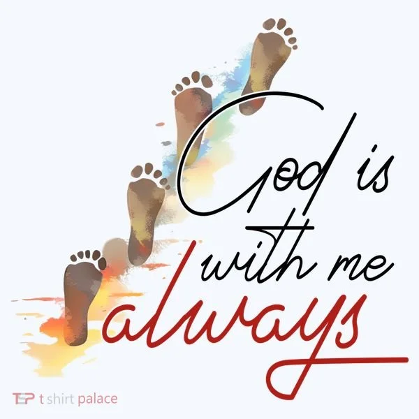 God Is With Me Always Footsteps Kids Long Sleeve Shirt