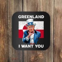 Greenland, I Want You! Funny Trump Meme Coaster thumb 0