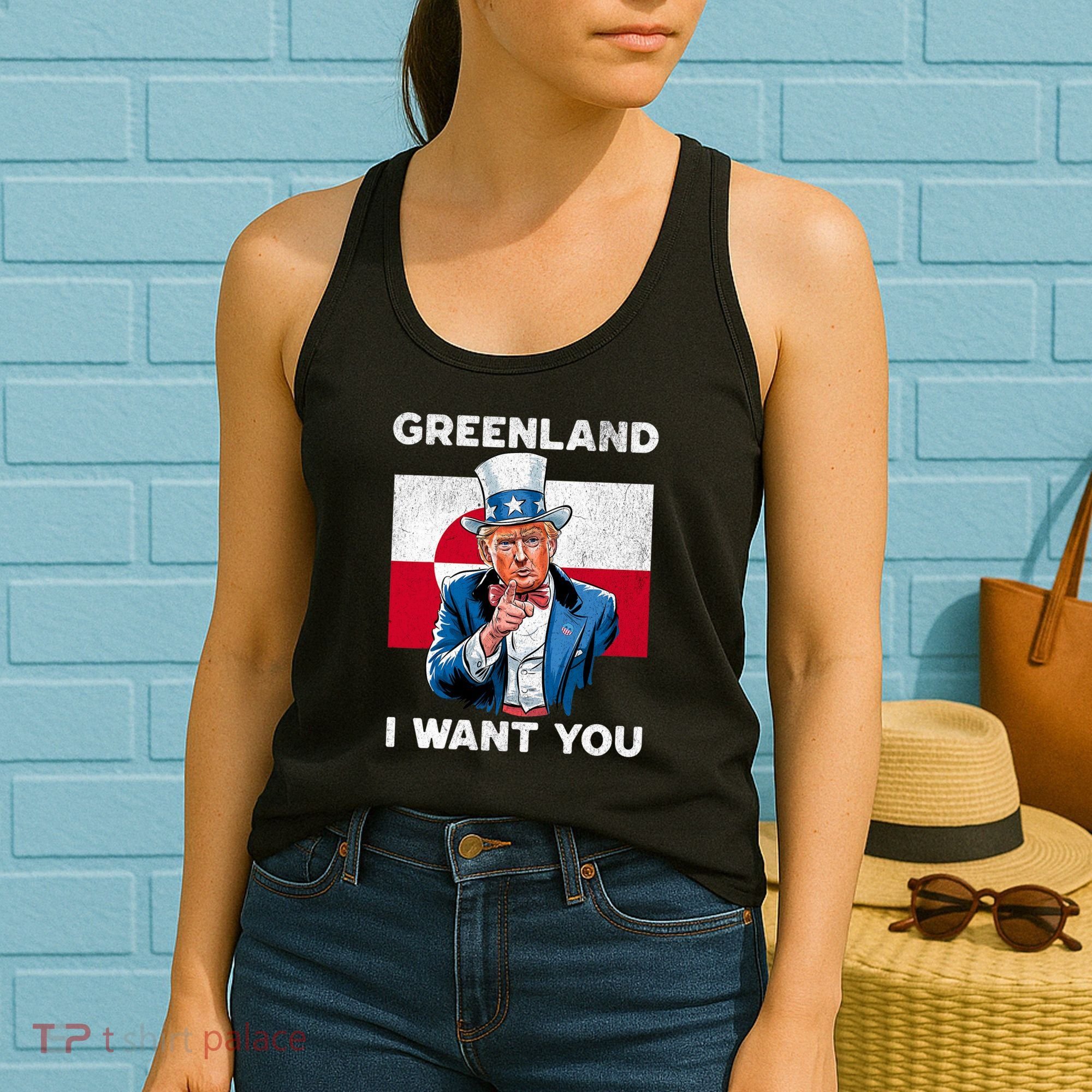 Greenland, I Want You! Funny Trump Meme Women's Tank Top