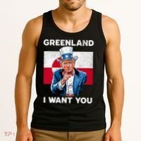 Greenland, I Want You! Funny Trump Meme Tank Top thumb 3