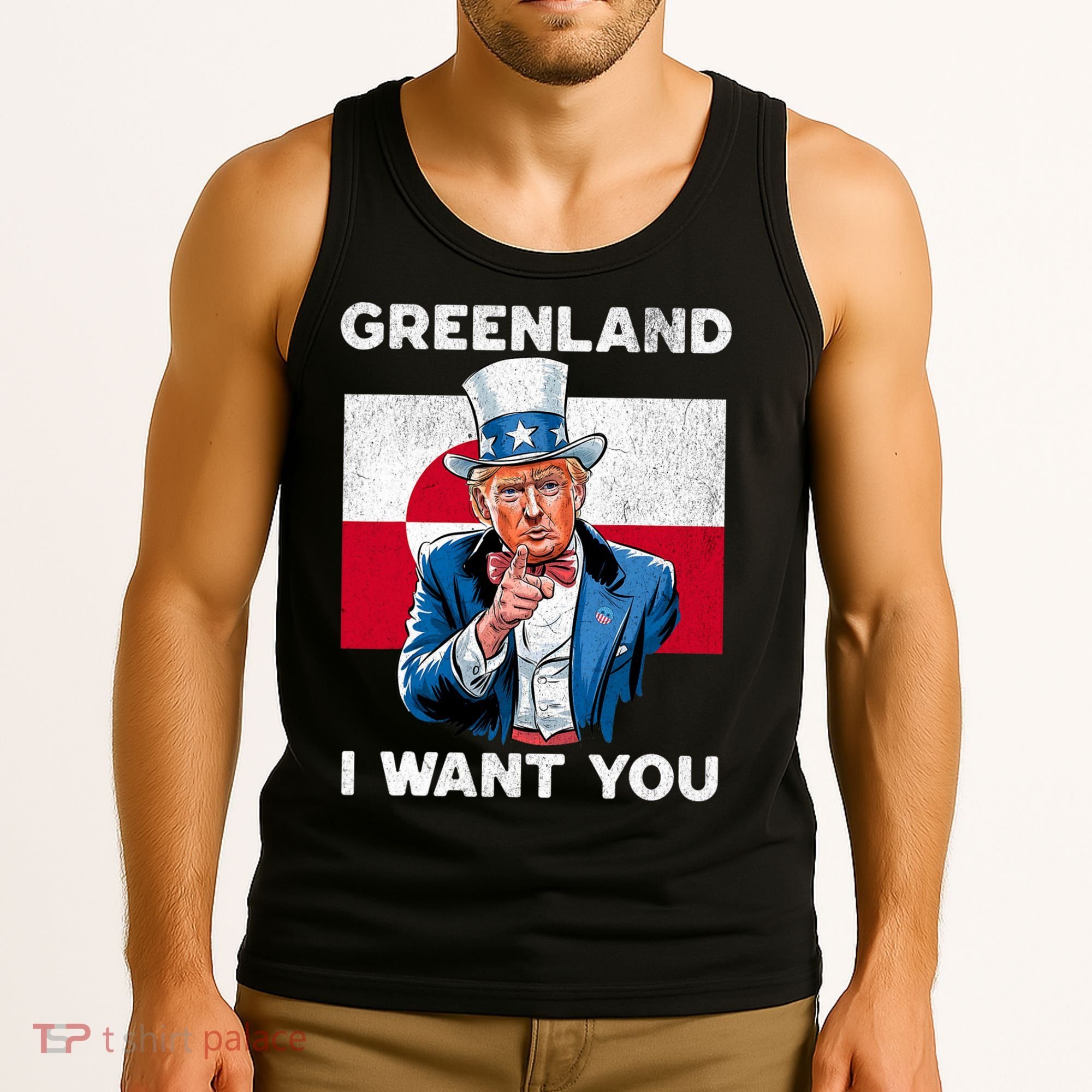 Greenland, I Want You! Funny Trump Meme Tank Top