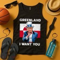 Greenland, I Want You! Funny Trump Meme Tank Top thumb 4