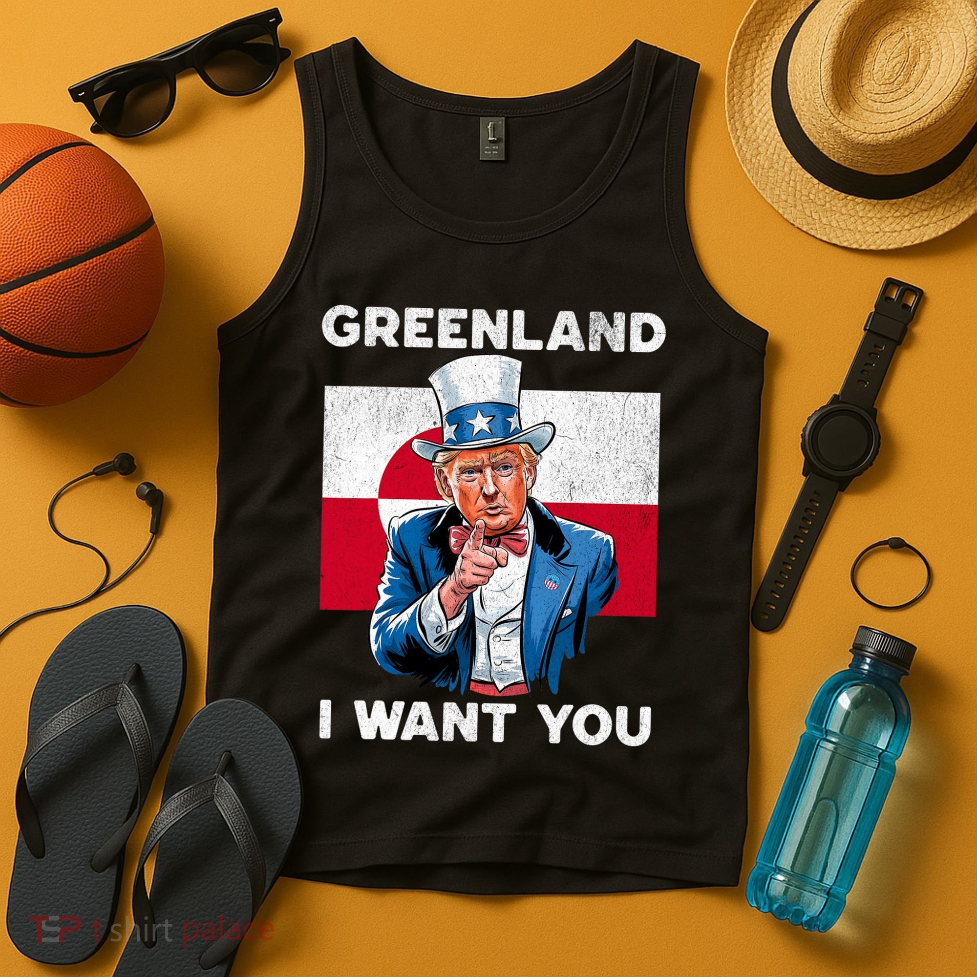 Greenland, I Want You! Funny Trump Meme Tank Top