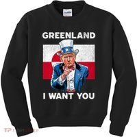 Greenland, I Want You! Funny Trump Meme Kids Sweatshirt thumb 0