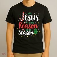 God Jesus Christ Is Reason For The Christmas Season Holiday T-Shirt thumb 3