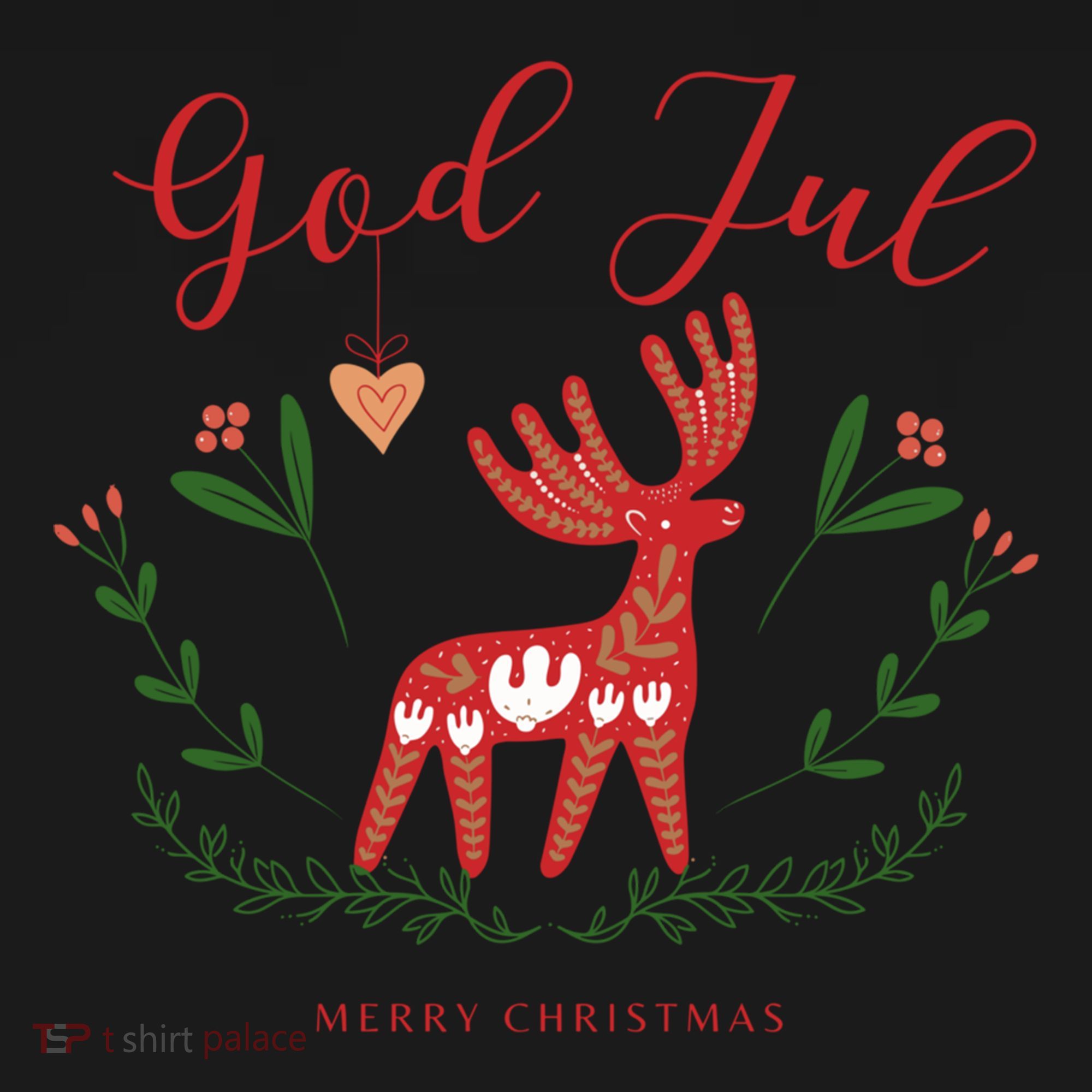 God Jul Christmas Reindeer Norwegian Xmas God Jul Norway Cute Gift Women's Hoodie