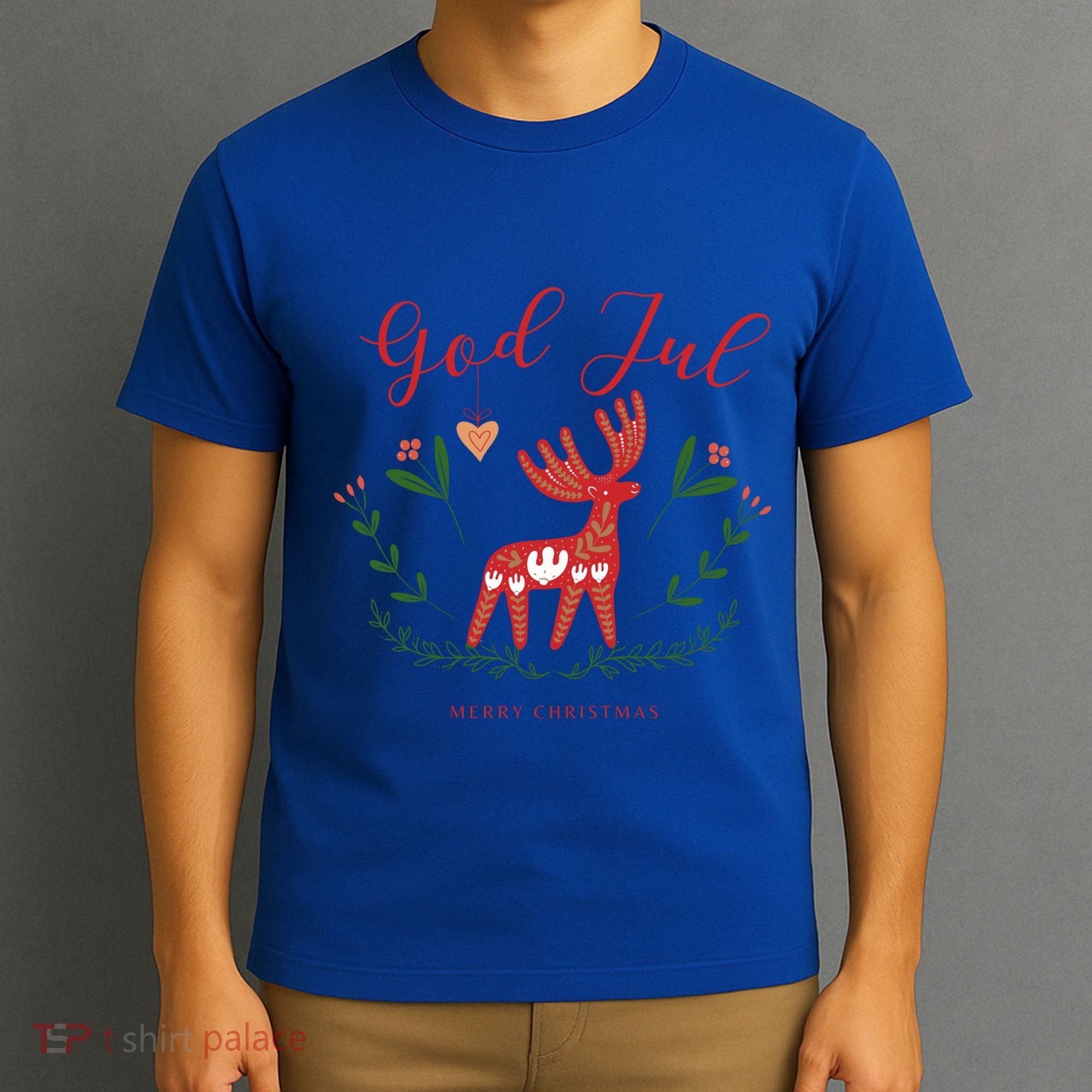 God Jul Christmas Reindeer Norwegian Xmas God Jul Norway Cute Gift T-Shirt