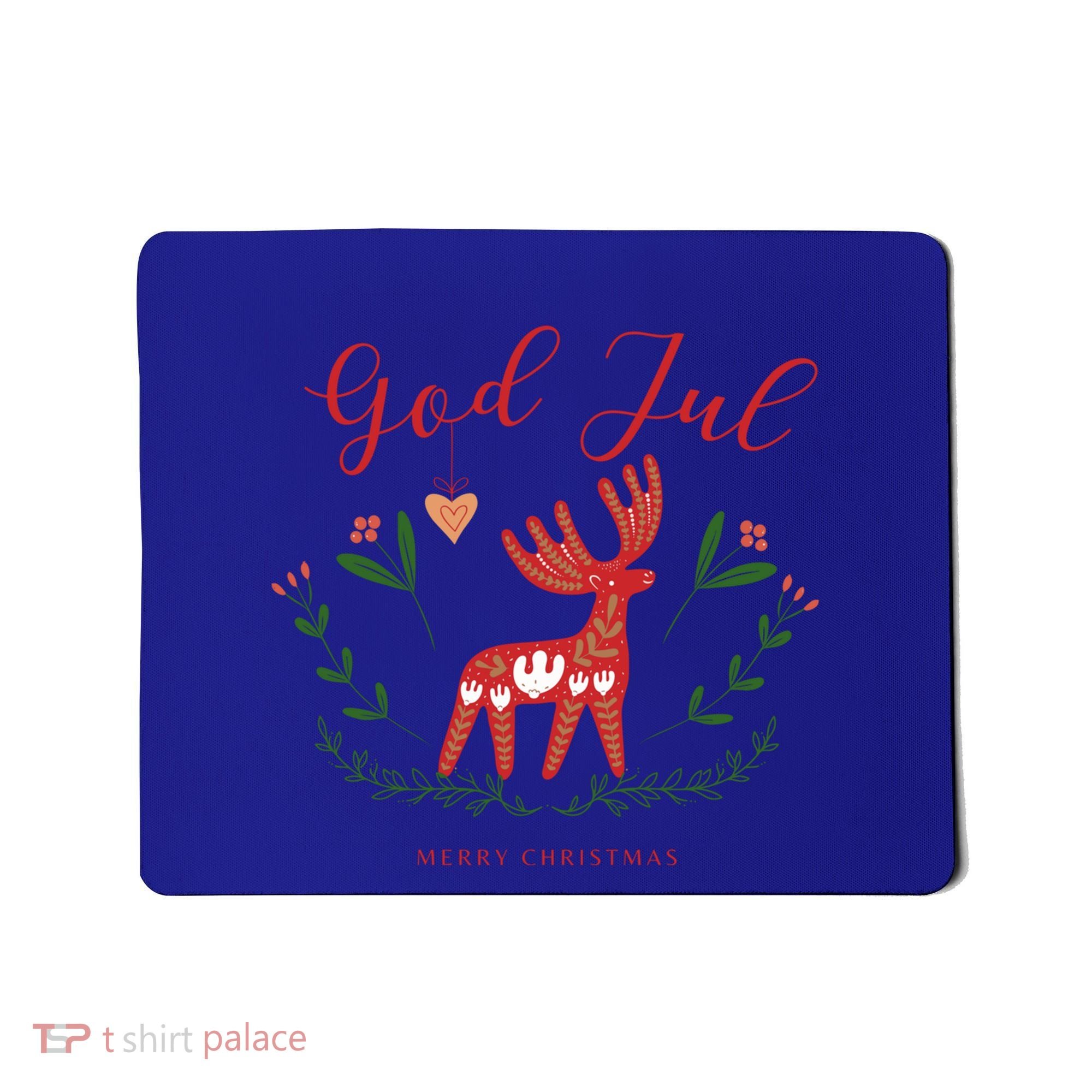 God Jul Christmas Reindeer Norwegian Xmas God Jul Norway Cute Gift Mousepad