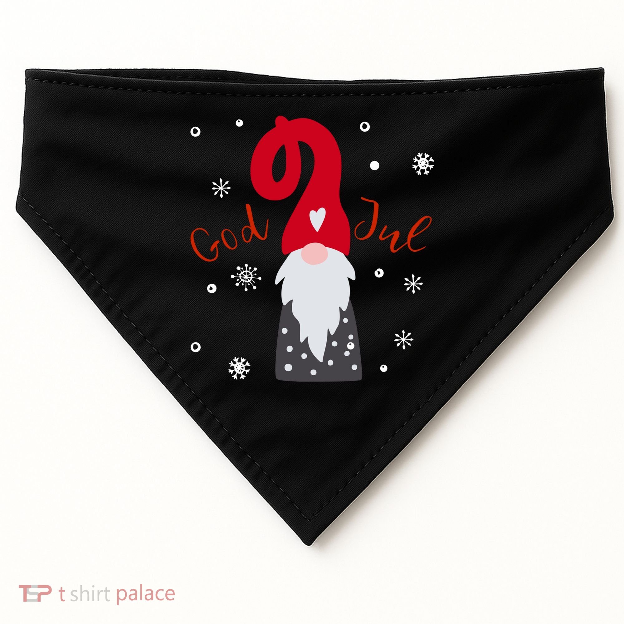 God Jul Gnome Tomte Tee Lefse Xmas Gift Santa Christmas Gift USA-Made Doggie Bandana