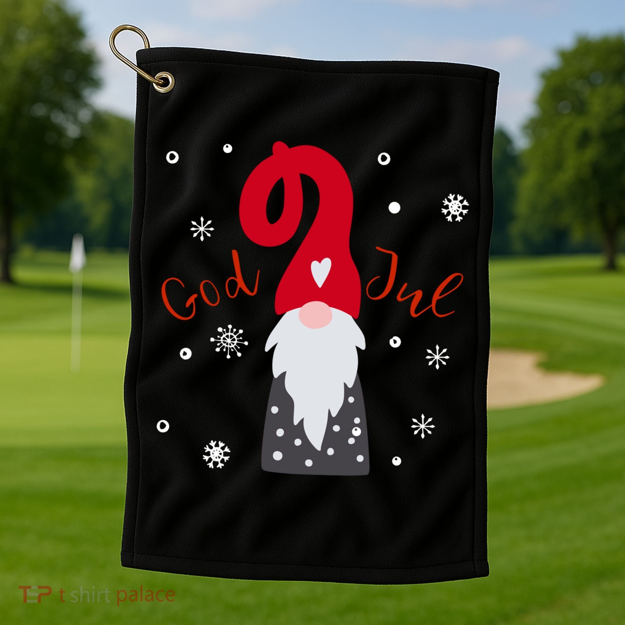God Jul Gnome Tomte Tee Lefse Xmas Gift Santa Christmas Gift Golf Towel