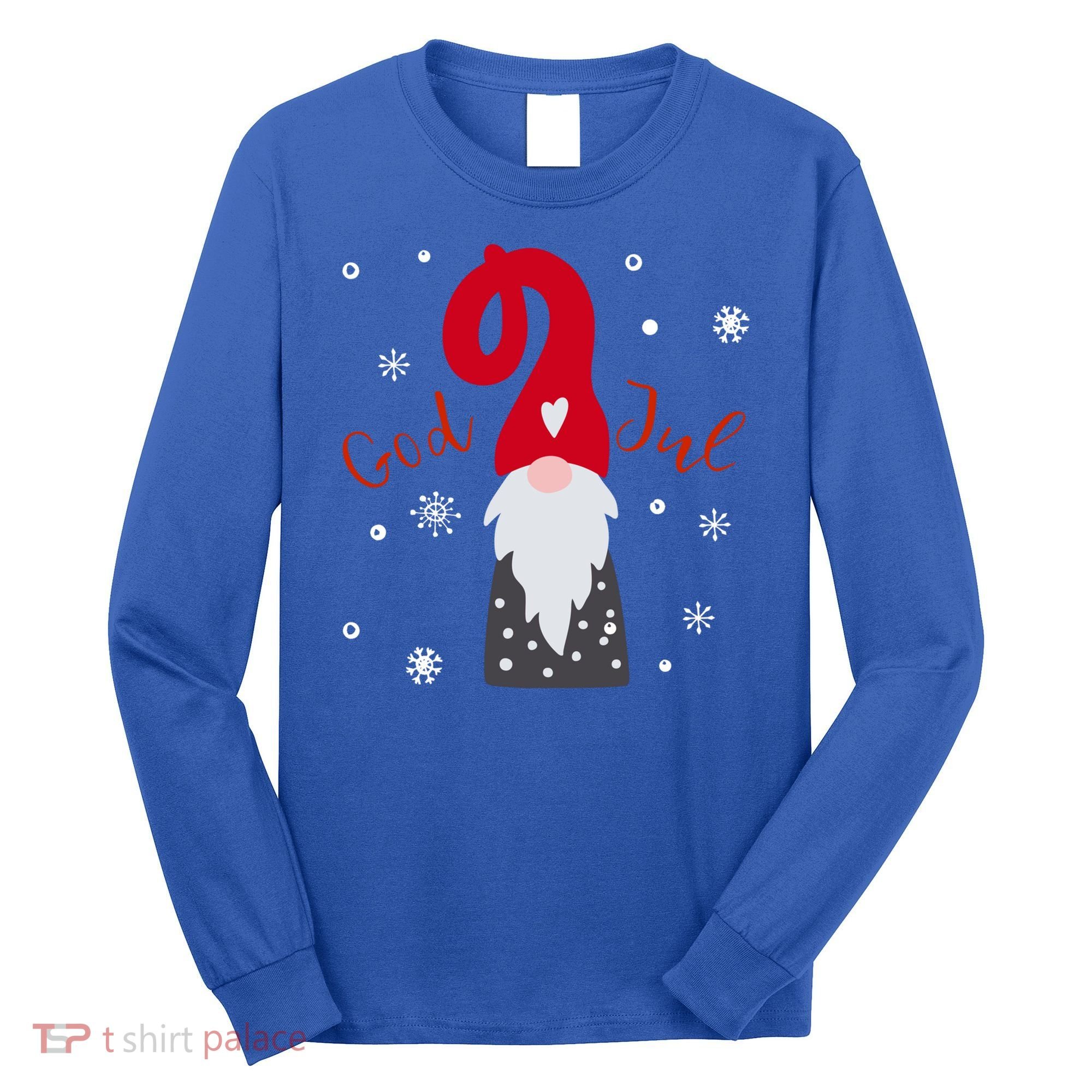 God Jul Gnome Tomte Tee Lefse Xmas Gift Santa Christmas Gift Long Sleeve Shirt