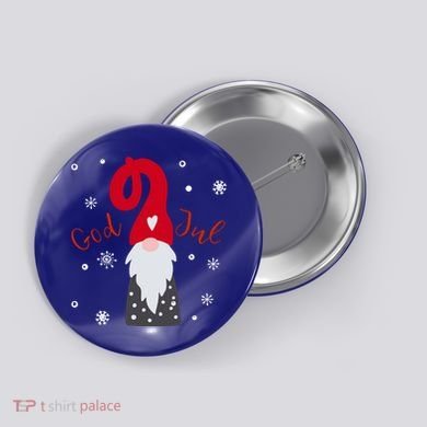 God Jul Gnome Tomte Tee Lefse Xmas Gift Santa Christmas Gift Button