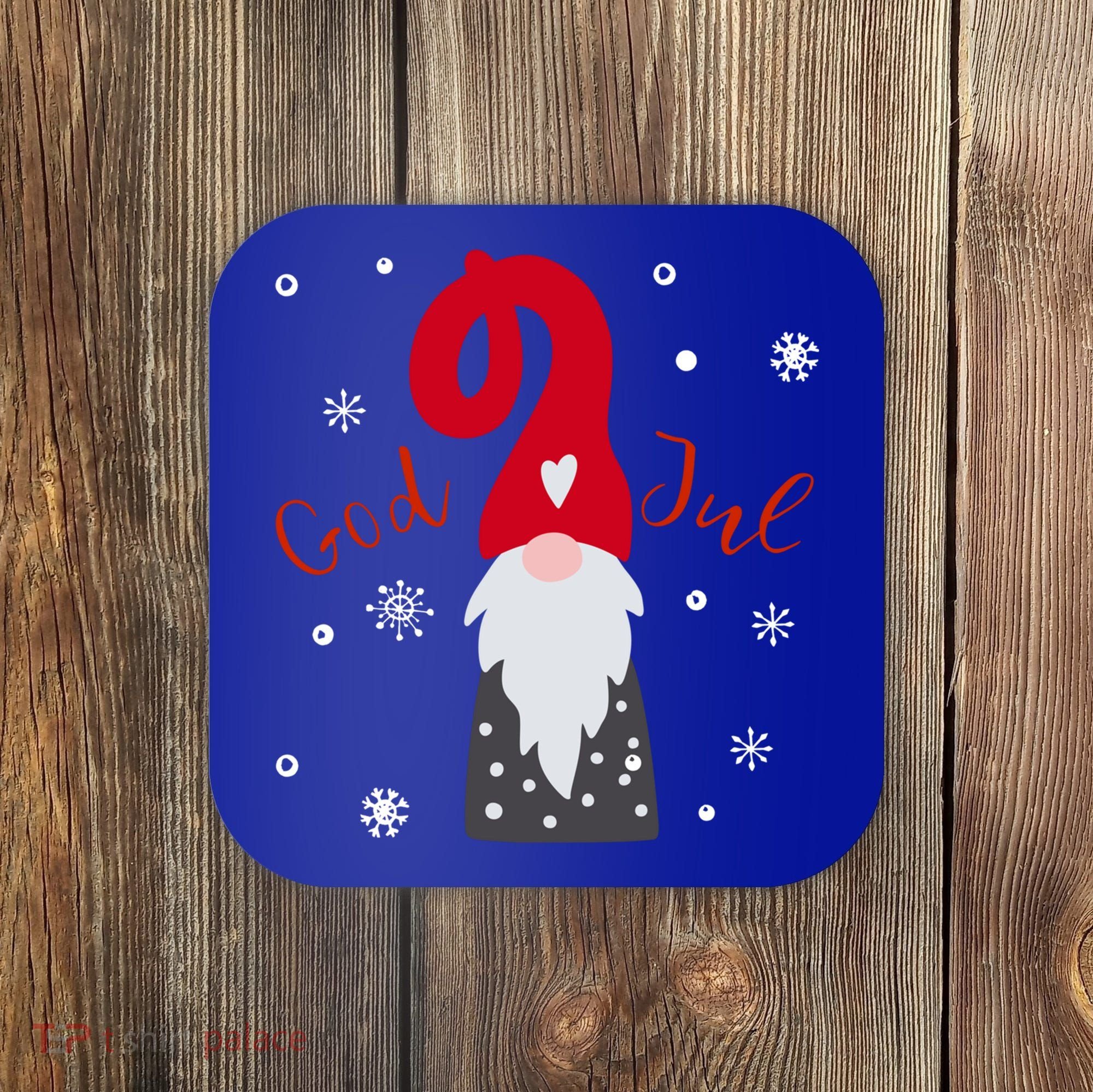 God Jul Gnome Tomte Tee Lefse Xmas Gift Santa Christmas Gift Coaster