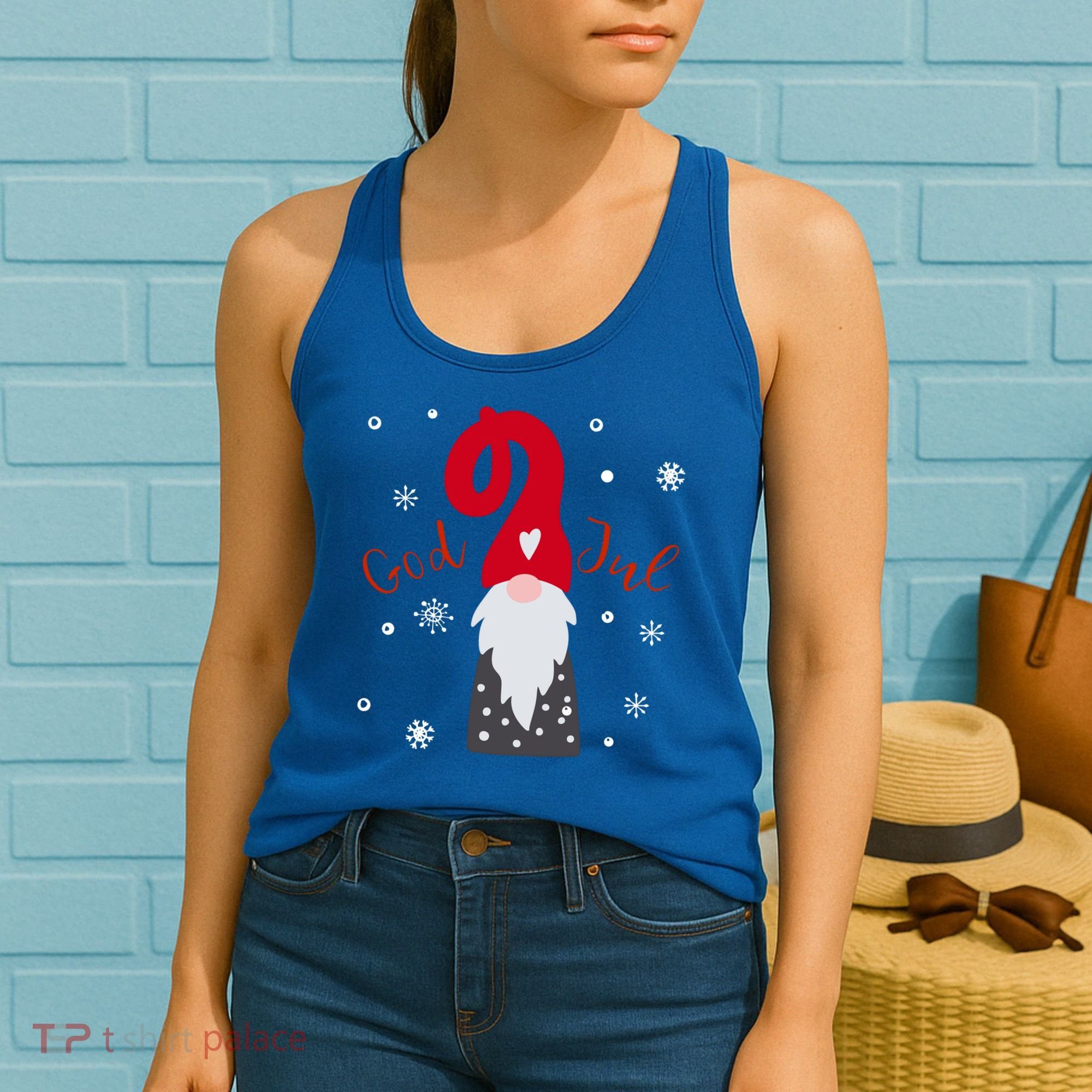 God Jul Gnome Tomte Tee Lefse Xmas Gift Santa Christmas Gift Women's Tank Top