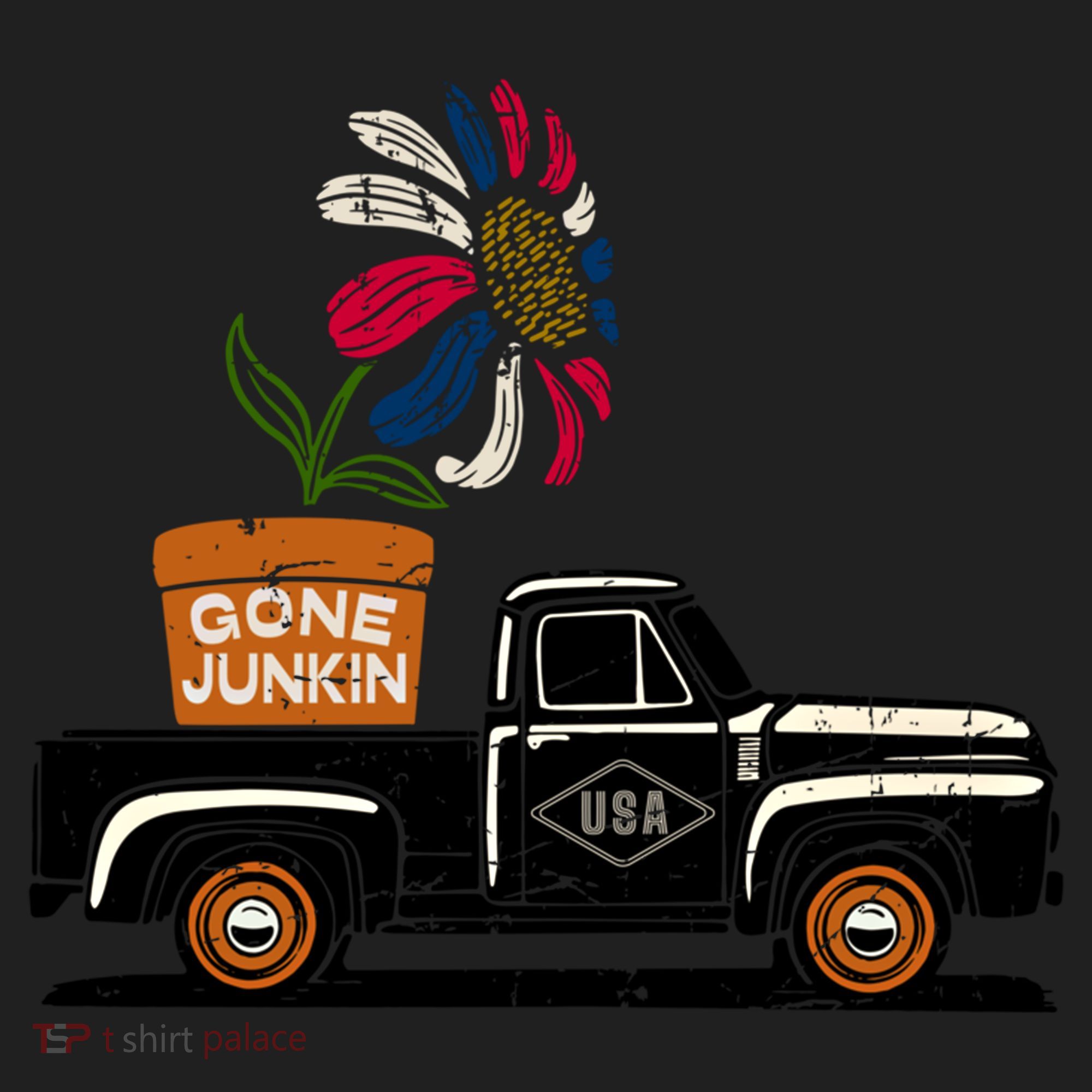 Gone Junkin Gift Antique Junk Thrifting Hunt Patriotic American Cute Gift Beanie