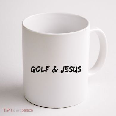 Golf & Jesus Coffee Mug back
