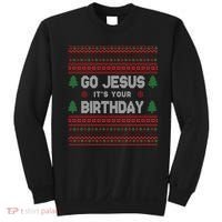 Go Jesus It's Your Birthday Ugly Christmas Sweatshirt thumb 0