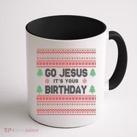 Go Jesus It's Your Birthday Ugly Christmas Coffee Mug thumb 1