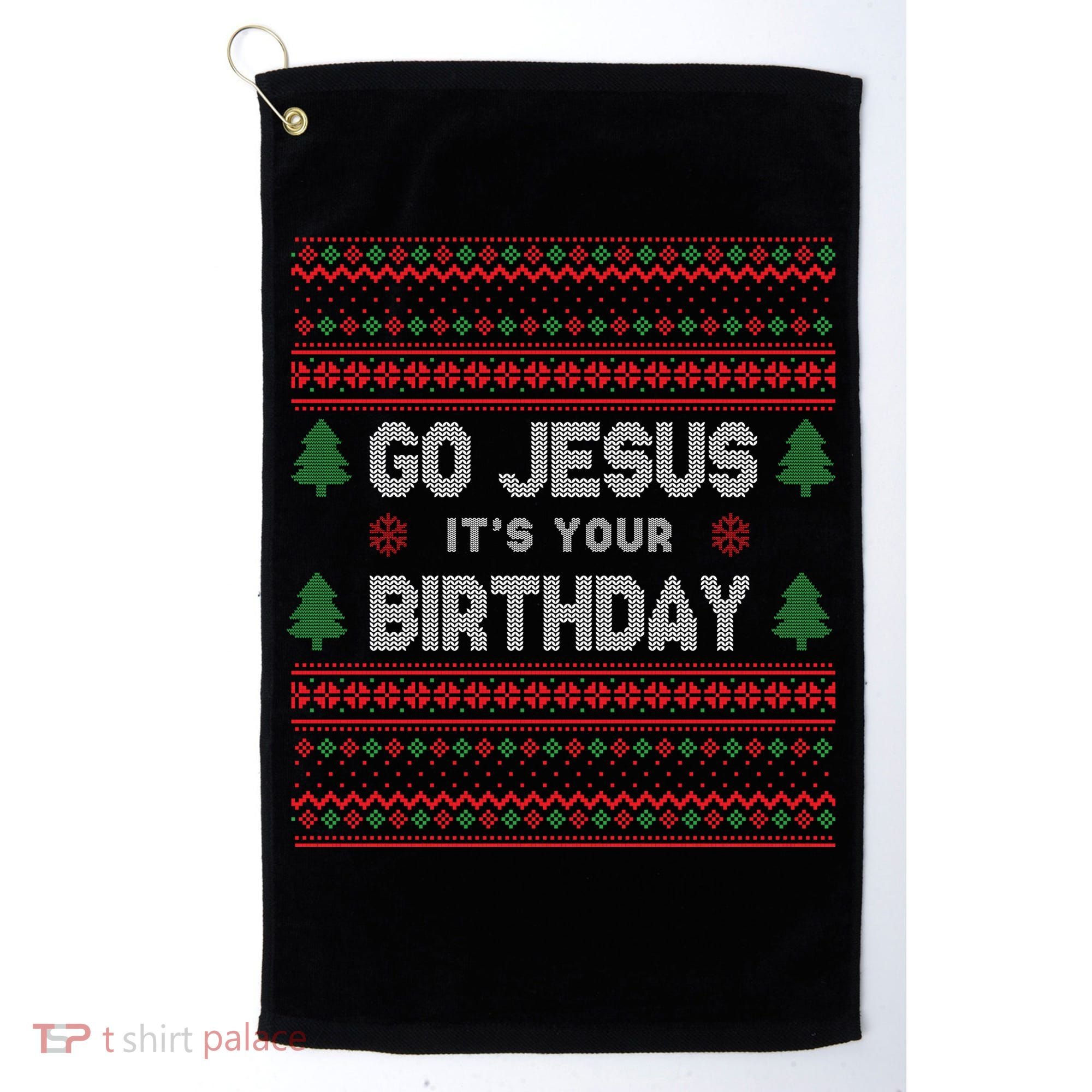 Go Jesus It's Your Birthday Ugly Christmas Golf Towel
