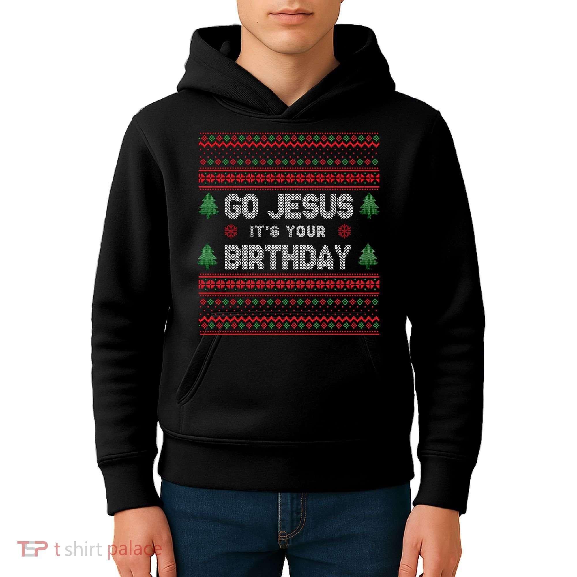 Go Jesus It's Your Birthday Ugly Christmas Kids Hoodie