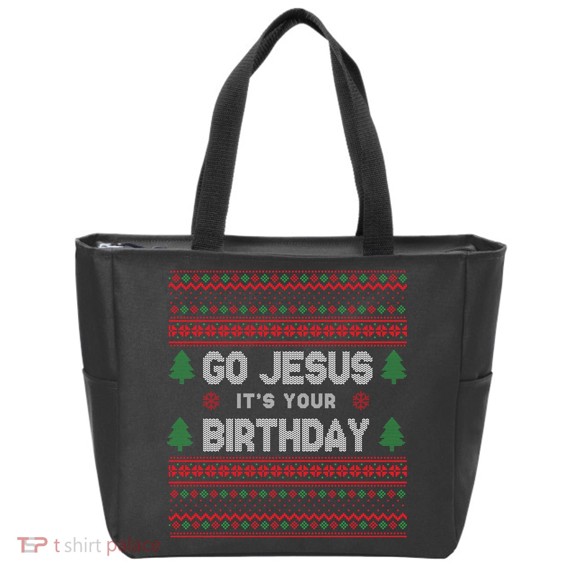 Go Jesus It's Your Birthday Ugly Christmas Tote Bag
