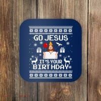 Go Jesus! Its Your Birthday Funny Christmas Fun Xmas Coaster thumb 0