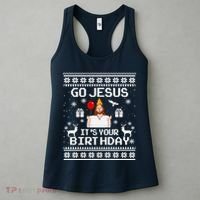 Go Jesus! Its Your Birthday Funny Christmas Fun Xmas Women's Tank Top thumb 3