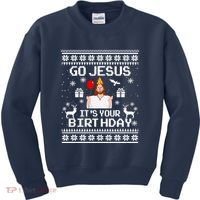 Go Jesus! Its Your Birthday Funny Christmas Fun Xmas Kids Sweatshirt thumb 0