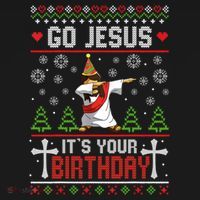 Go Jesus ItS Your Birthday Ugly Christmas Funny Gift Ornament thumb 1
