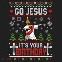 Go Jesus ItS Your Birthday Ugly Christmas Funny Gift Hat thumb 2