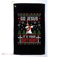 Go Jesus ItS Your Birthday Ugly Christmas Funny Gift Golf Towel thumb 0
