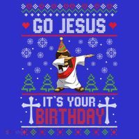 Go Jesus ItS Your Birthday Ugly Christmas Funny Gift Mousepad thumb 1