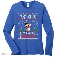 Go Jesus ItS Your Birthday Ugly Christmas Funny Gift Women's Long Sleeve Shirt thumb 0