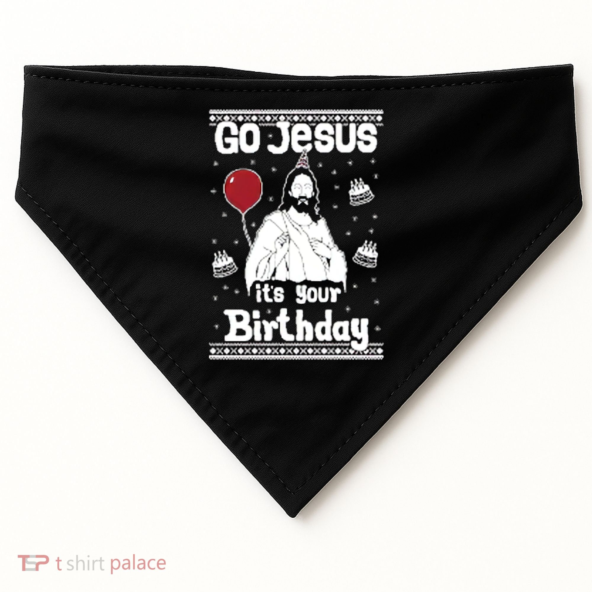 Go Jesus Its Your Birthday Ugly Christmas USA-Made Doggie Bandana