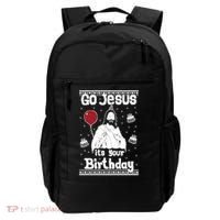 Go Jesus Its Your Birthday Ugly Christmas Backpack thumb 0