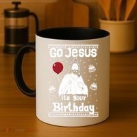 Go Jesus Its Your Birthday Ugly Christmas Coffee Mug thumb 4
