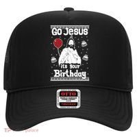 Go Jesus Its Your Birthday Ugly Christmas Hat thumb 0