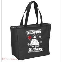 Go Jesus Its Your Birthday Ugly Christmas Tote Bag thumb 2