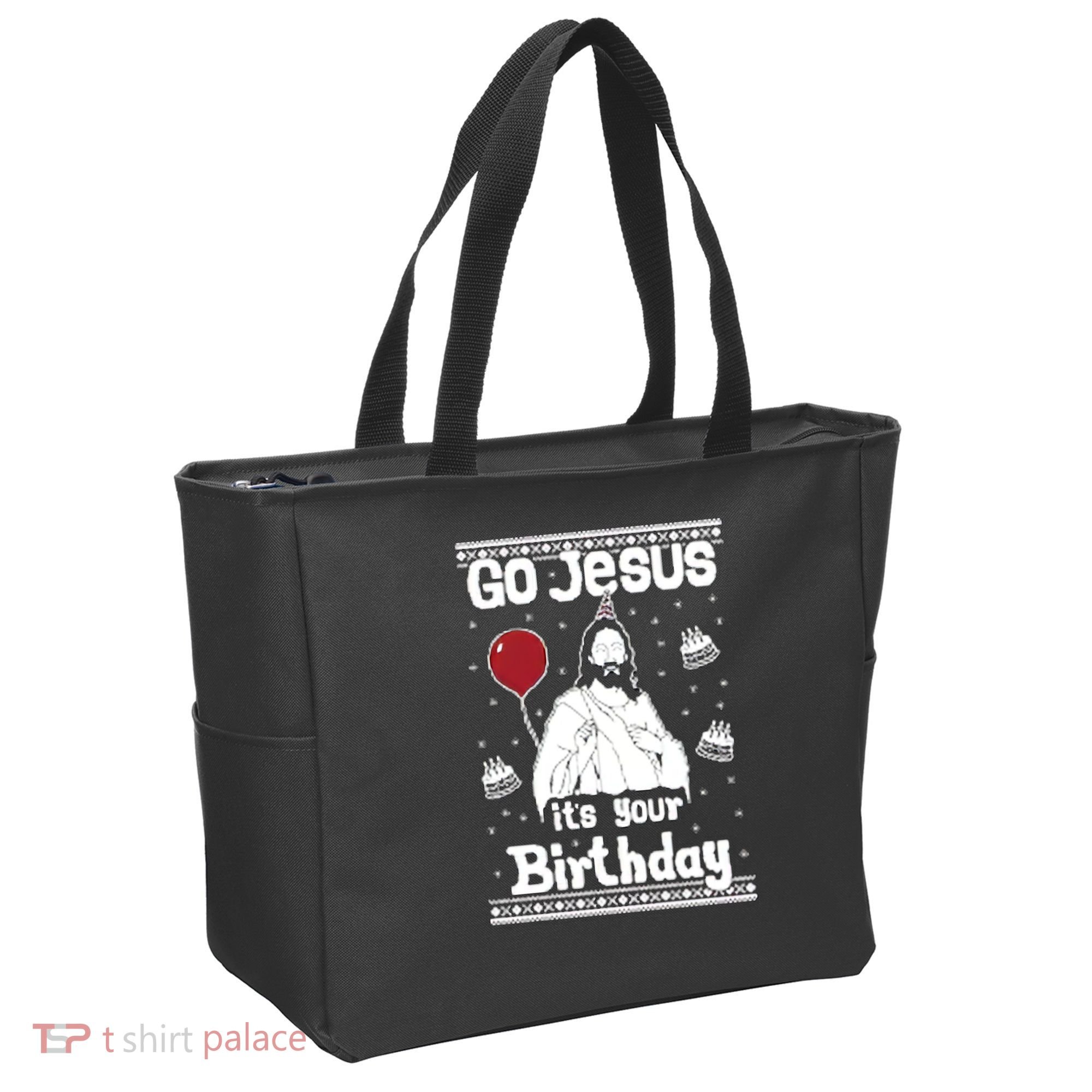 Go Jesus Its Your Birthday Ugly Christmas Tote Bag