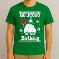 Go Jesus Its Your Birthday Ugly Christmas T-Shirt thumb 3