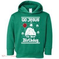 Go Jesus Its Your Birthday Ugly Christmas Toddler Hoodie thumb 0