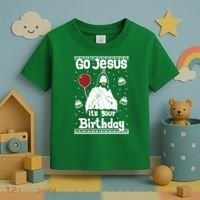 Go Jesus Its Your Birthday Ugly Christmas Toddler T-Shirt thumb 3