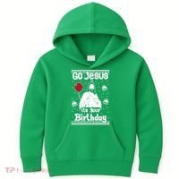 Go Jesus Its Your Birthday Ugly Christmas Kids Hoodie thumb 0
