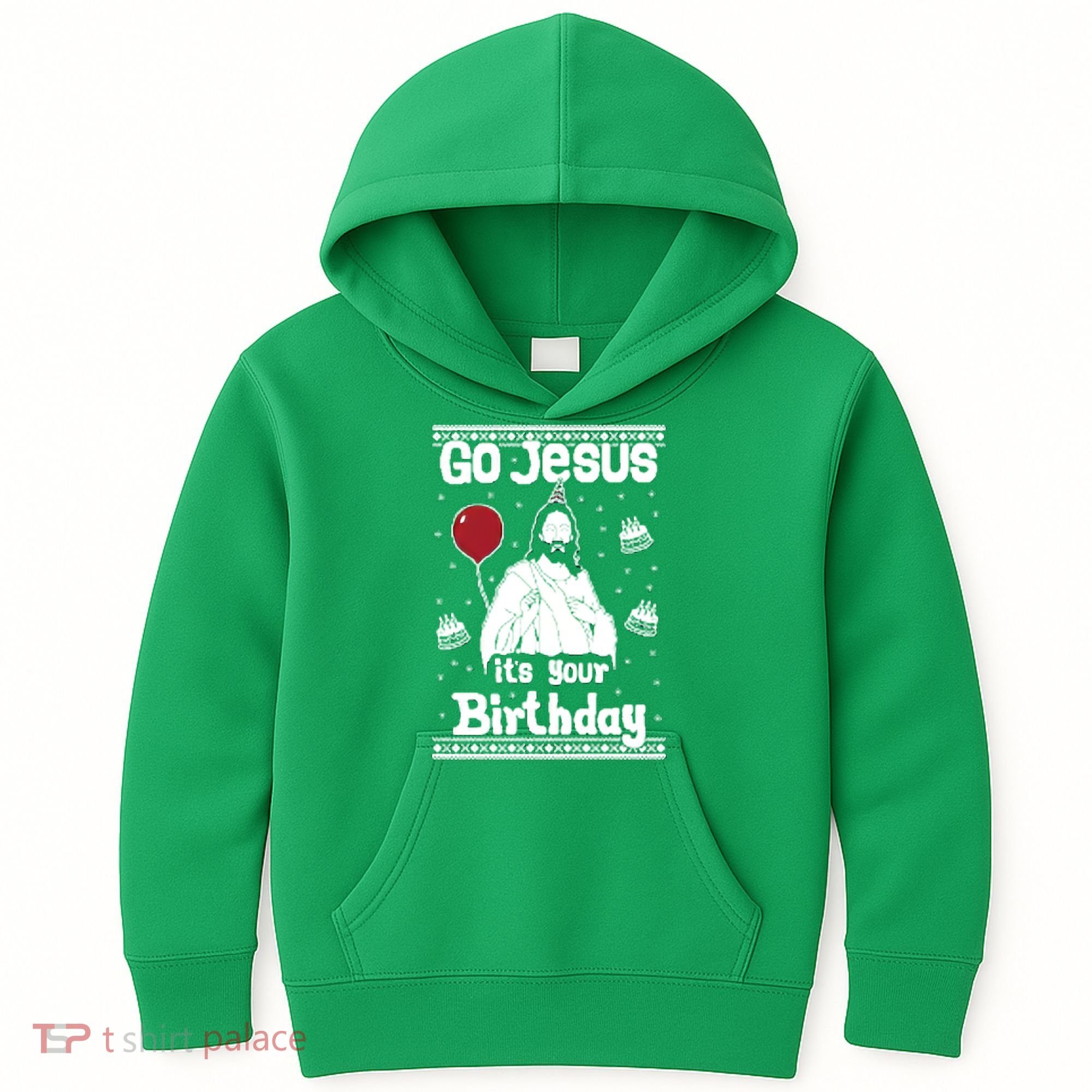 Go Jesus Its Your Birthday Ugly Christmas Kids Hoodie