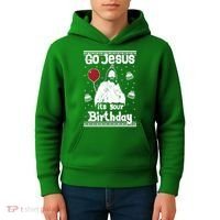 Go Jesus Its Your Birthday Ugly Christmas Kids Hoodie thumb 4